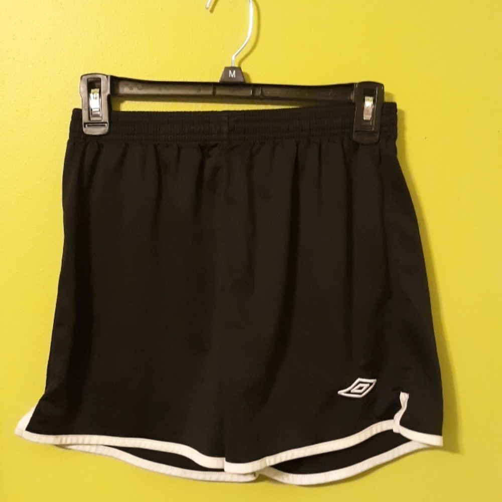 Umbro Black Athletic Shorts w/ White Detail